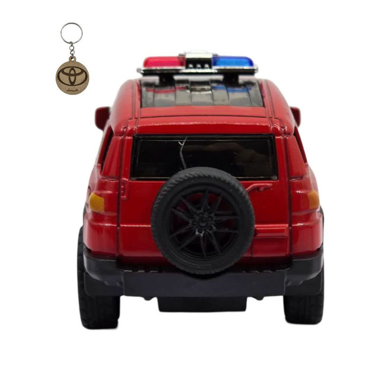 ماکت ماشین ناب سل مدل تویوتا اف جی کروزر آتش نشانی موزیکال فلزی TOYOTA FJ CRUISER به همراه جاسوییچی