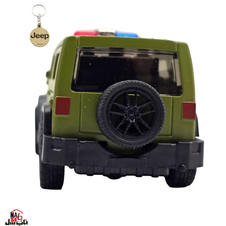 ماکت ماشین ناب سل مدل جیپ پلیس ارتشی فلزی چراغدار موزیکال JEEP POLICE به همراه جاسوییچی