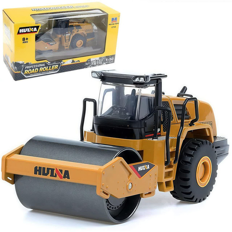 ماکت ماشین ناب سل مدل غلطک فلزی راهسازی هوینا کد HUINA 1715 ROAD CONSTRACTION METAL ROAD ROLLER SCALE 1:50