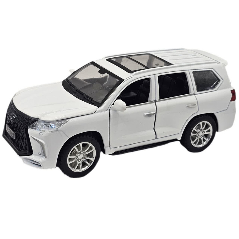 ماکت ماشین ناب سل مدل لکسوس فلزی چراغدار موزیکال عقب کش کد LEXUS LX570 SCALE1:28 به همراه استند