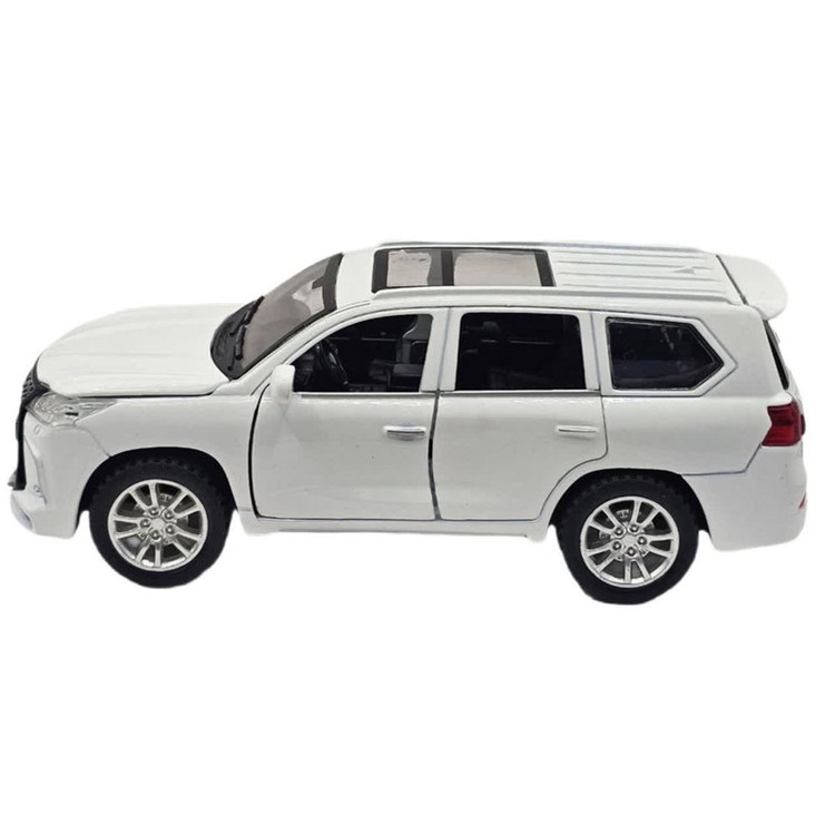 ماکت ماشین ناب سل مدل لکسوس فلزی چراغدار موزیکال عقب کش کد LEXUS LX570 SCALE1:28 به همراه استند
