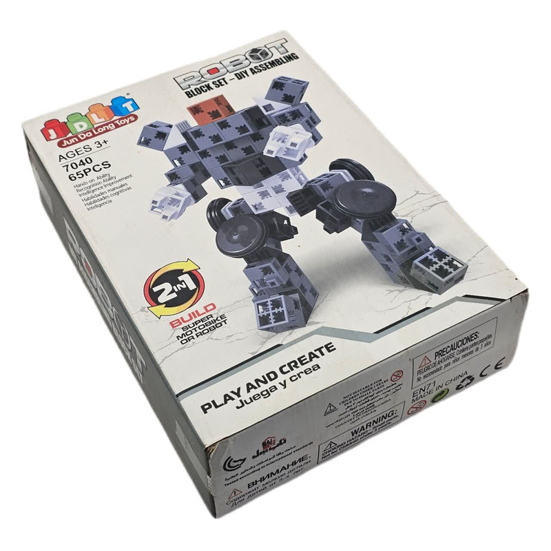 ساختنی 65 تکه ناب سل مدل دوکاره ربات و موتورسوار کد 2IN1 ROBOT BLOCK SET DIY ASSEMBLING