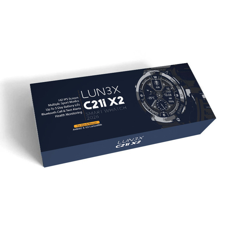 ساعت هوشمند 47 میلی متری لونکس مدل C21.X2-2026 با بند سیلیکونی