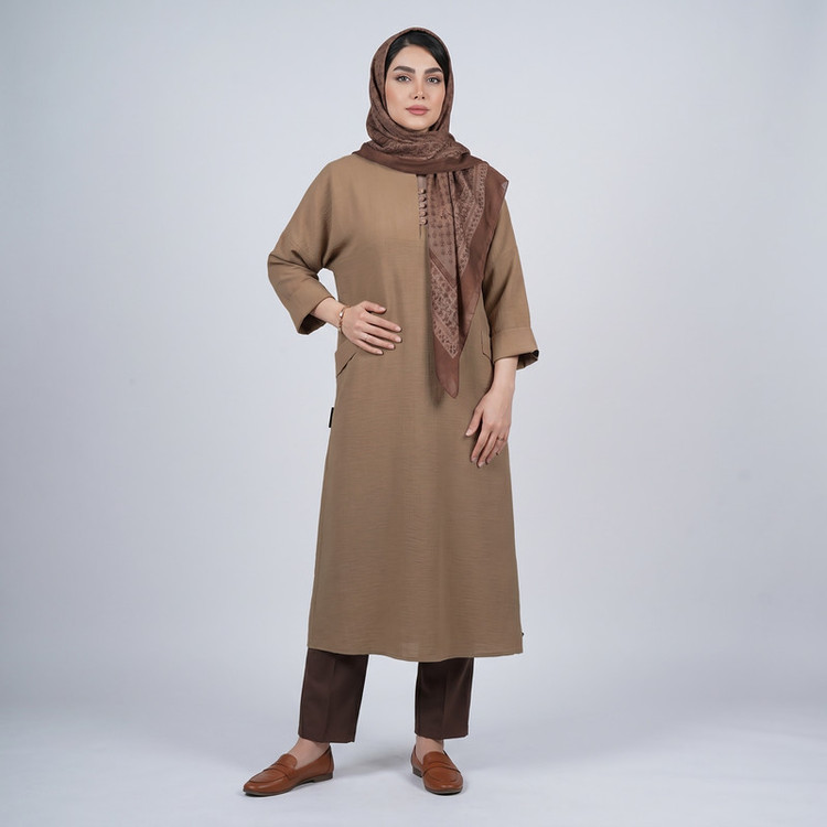 پیراهن یقه گرد زنانه السانا مدل آروشان کد 2585