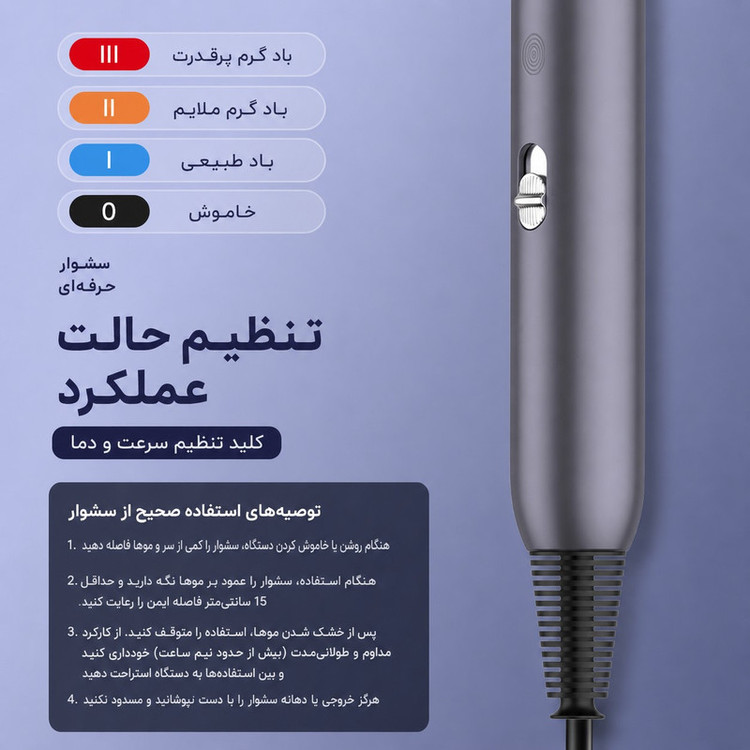 سشوار حرفهای 2400 وات وIلر مدل VOO98