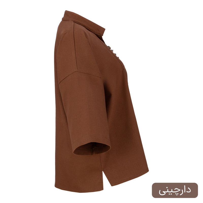بلوز آستین سه ربع یقه ایستاده زنانه السانا مدل فریماه کد 2560