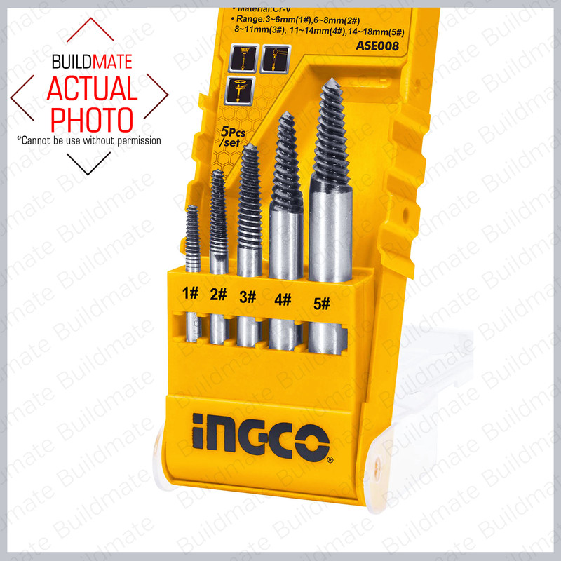قلاویز چپ گرد اینکو مدل ASE-008-5pcs مجموعه 5 عددی