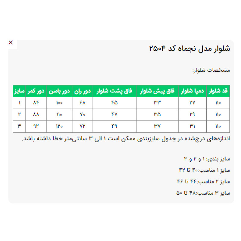 شلوار بگ زنانه السانا مدل نجماه کد 2504