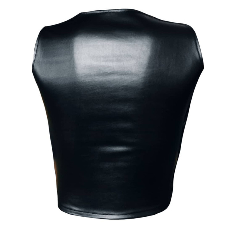 تاپ زنانه مدل چرم حلقه ای