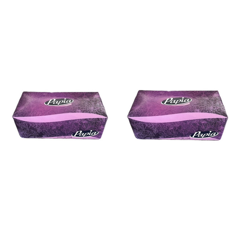 دستمال کاغذی 150 برگ پاپیا مدل box 4747 مجموعه 2 عددی