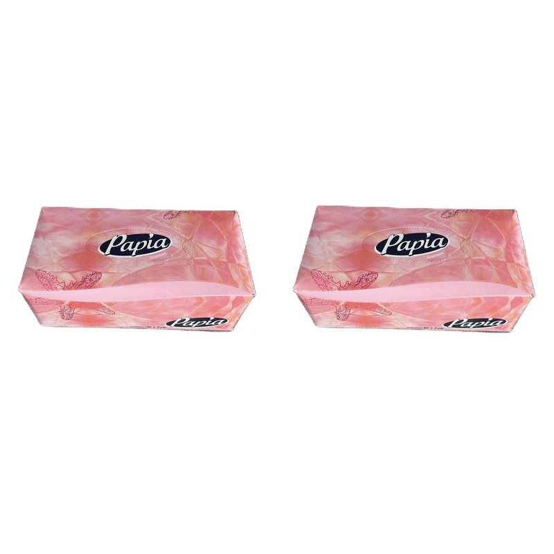 دستمال کاغذی 150 برگ پاپیا مدل box 4343 مجموعه 2 عددی