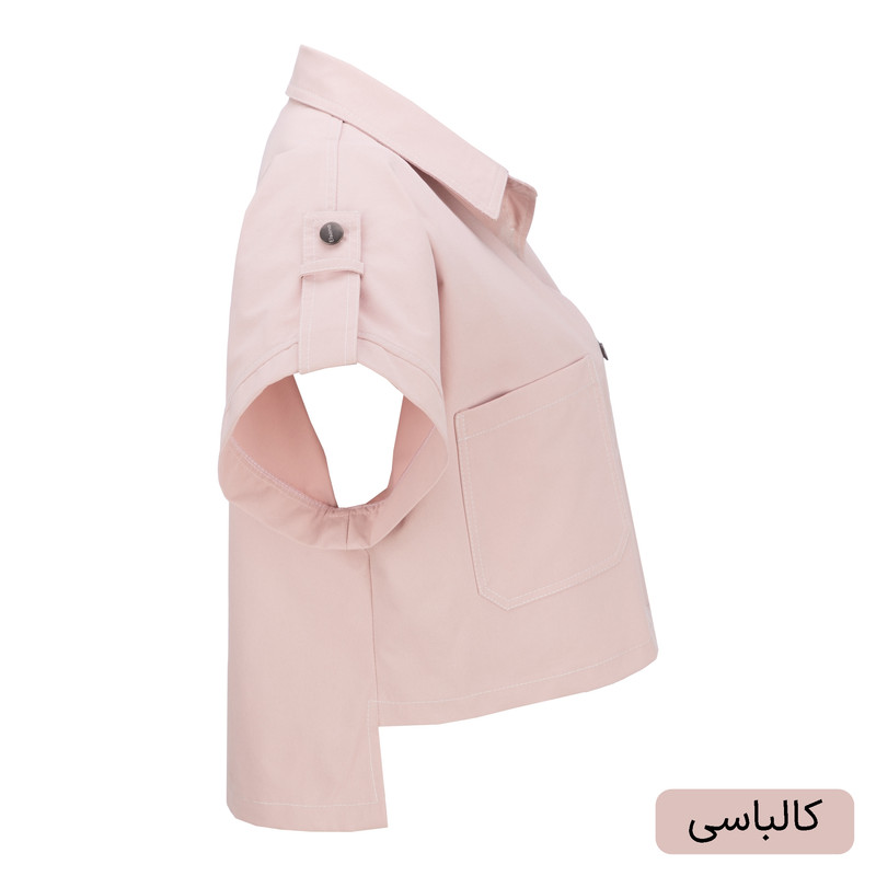 کراپ شومیز آستین کوتاه یقه برگردان زنانه السانا مدل نلیا کد 2453