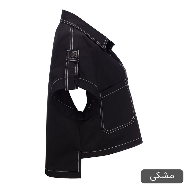 کراپ شومیز آستین کوتاه یقه برگردان زنانه السانا مدل نلیا کد 2453