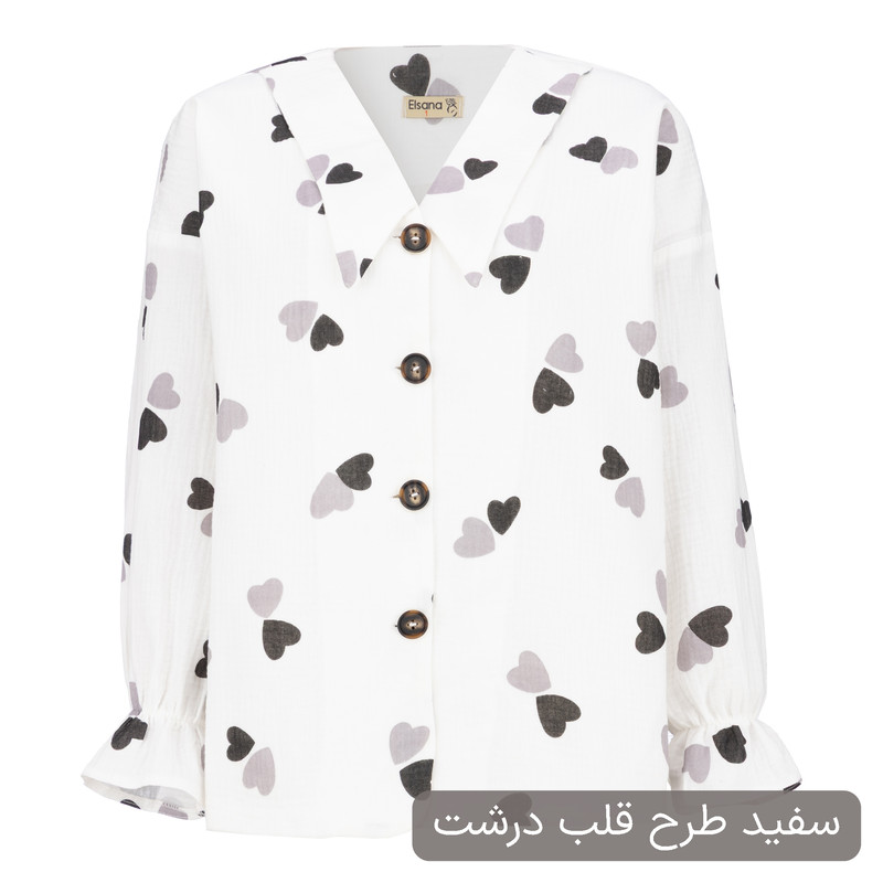 شومیز آستین بلند یقه برگردان زنانه السانا مدل نیکین کد 244871