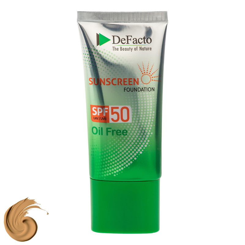 کرم ضد آفتاب رنگی صورت دیفکتو SPF 50 مدل LB محافظ در برابر اشعه UVA،UVB مناسب برای پوست چرب حجم 50 میلیلیتر