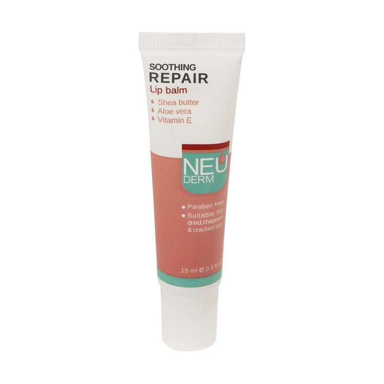 بالم لب مرطوبکننده و آبرسان نئودرم مدل Soothing Repair حجم 15 میلیلیتر با عصاره آلوئهورا، شیباتر و ویتامین E مناسب پو...