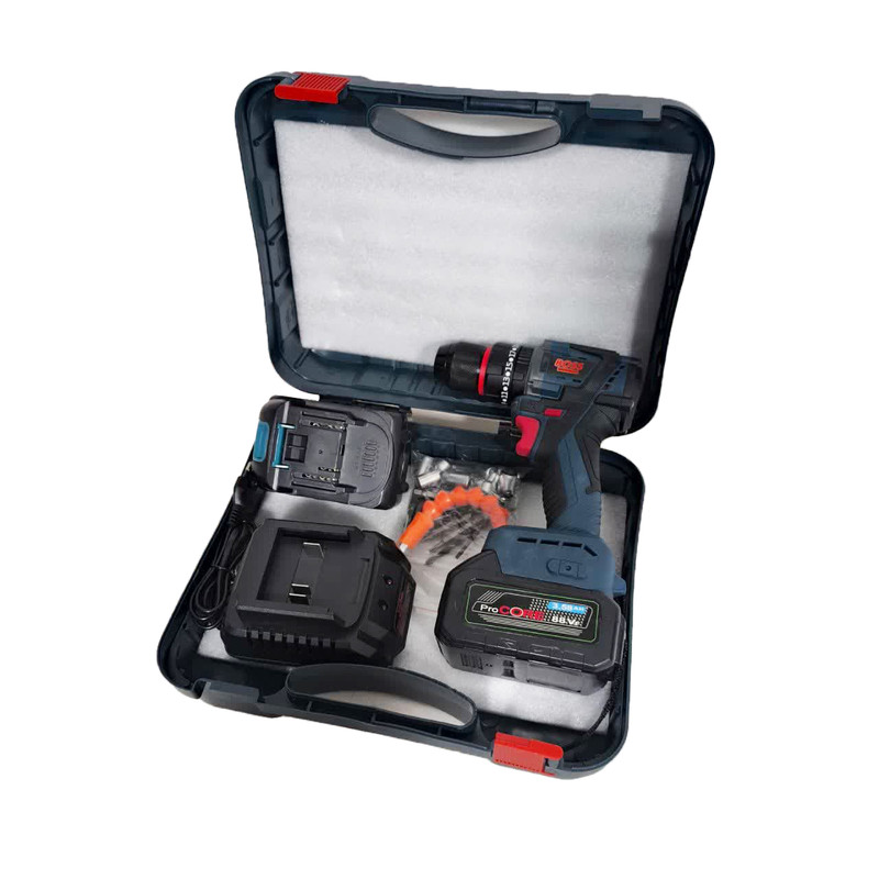 مجموعه 28 عددی دریل شارژی چکشی باس مدل 88V-Brushless-Dual Battery