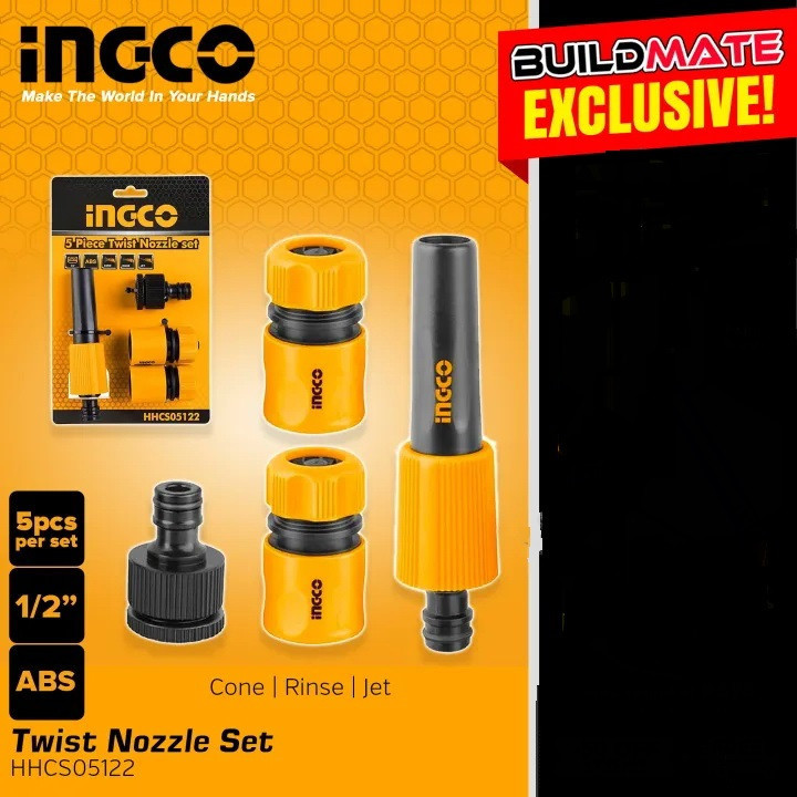 کوپلینگ و آبپاش شلنگ آب اینکو مدل HHCS05122 مجموعه 5 عددی