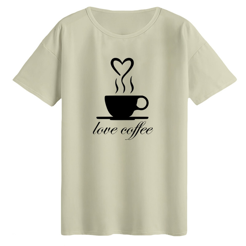 تیشرت لانگ آستین کوتاه زنانه مدل love coffee
