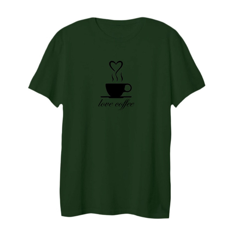تی شرت لانگ آستین کوتاه زنانه مدل love coffee