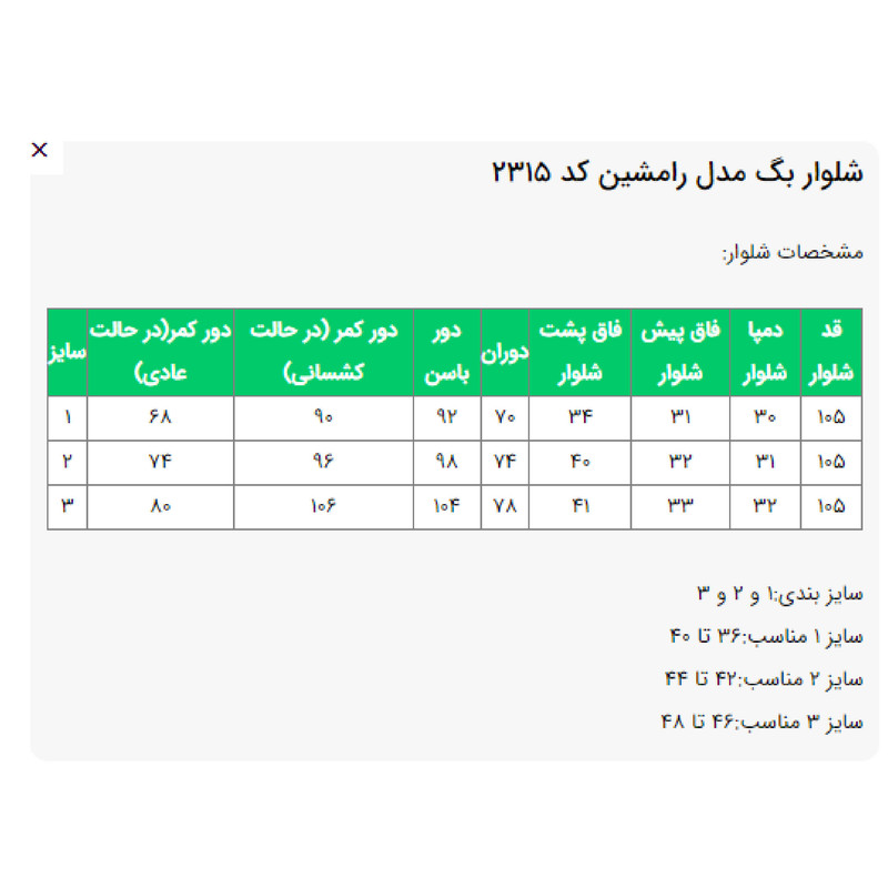 شلوار بگ زنانه السانا مدل رامشین کد 231506