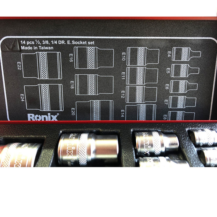 سری آچار بکس ونیکس مدل RH-2695 مجموعه 14 عددی