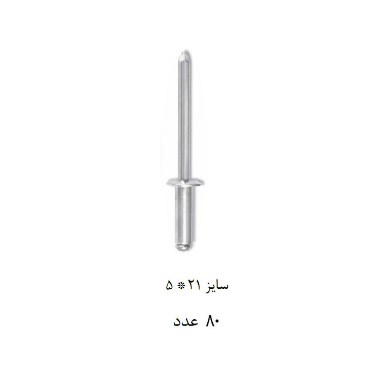 میخ پرچ تکنو باغلانتی مدل Tekno-5x21-80 مجموعه 80 عددی