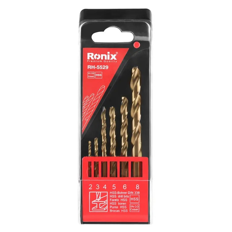 مته کبالت رونیکس مدل RH-5529 مجموعه 6 عددی