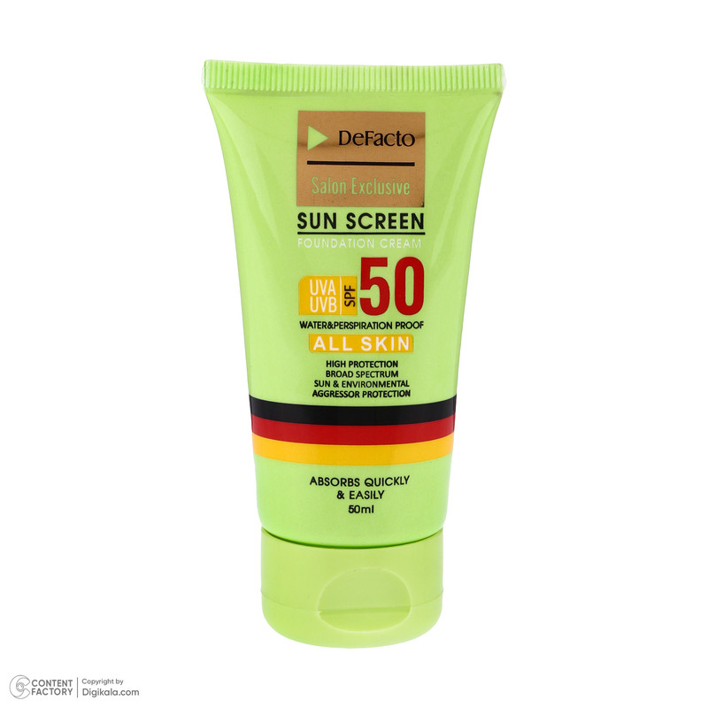 کرم ضد آفتاب رنگی دیفکتو SPF 50 مدل 03 مناسب برای انواع پوست حجم 50 میلیلیتر
