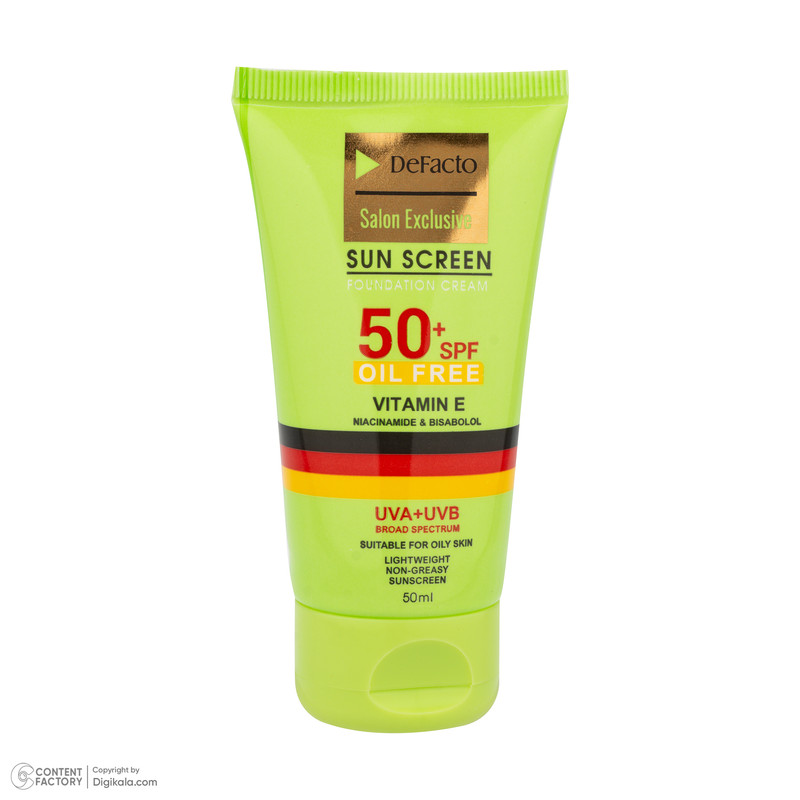 کرم ضد آفتاب رنگی صورت دیفکتو SPF 50 مدل 02 مناسب برای پوستهای چرب حجم 50 میلیلیتر