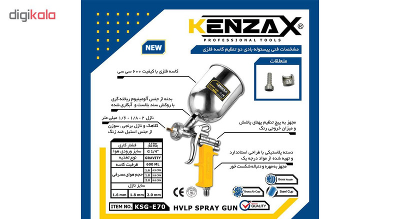 پیستوله رنگ کنزاکس مدل KSG-E70-18