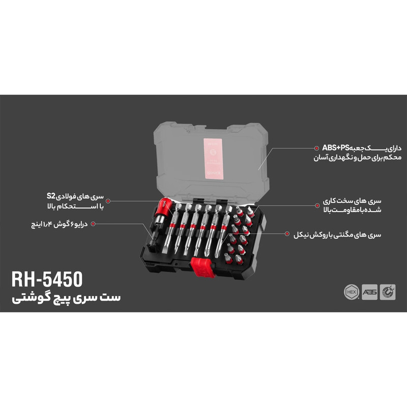 سری پیچ گوشتی رونیکس مدل RH-5450 بسته 20 عددی