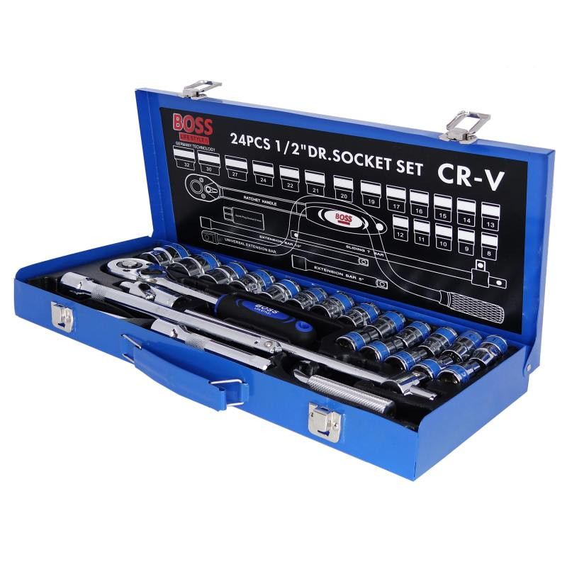 سری آچار بکس و آچار بکس باس مدل LIFESTYLE کد BS123T16024 مجموعه 24 عددی