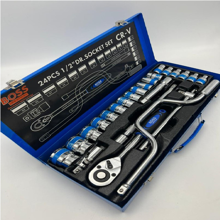 سری آچار بکس و آچار بکس باس مدل LIFESTYLE کد BS123T16024 مجموعه 24 عددی