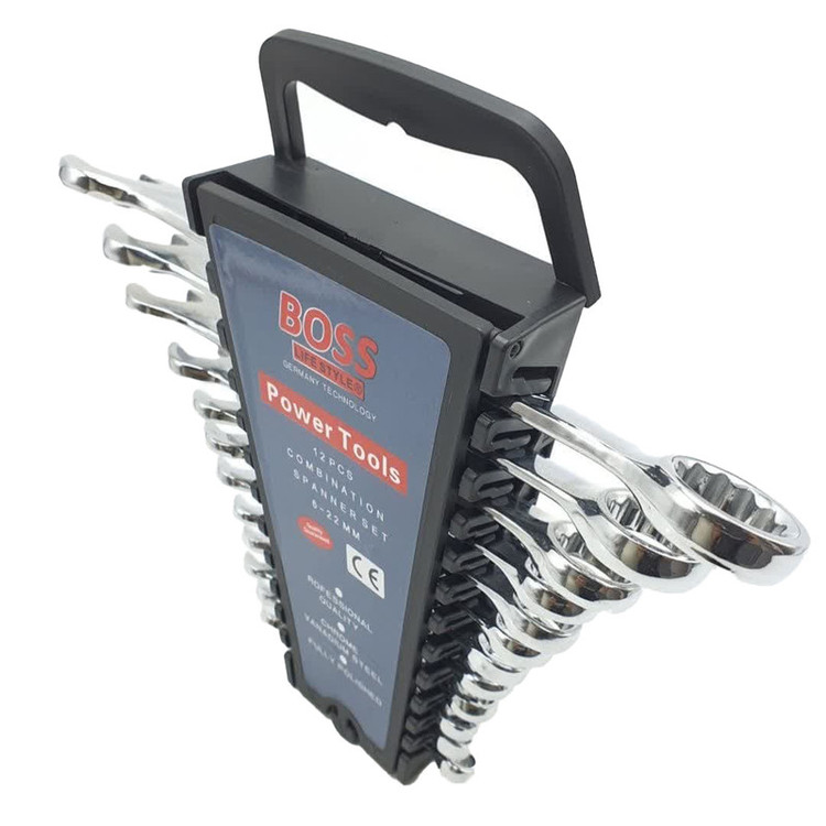 آچار یکسر تخت و یکسر رینگی باس مدل 6-22mm مجموعه 12 عددی
