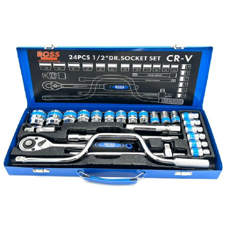 جعبه بکس فلزی باس مدل BS123T16024 مجموعه 24 عددی