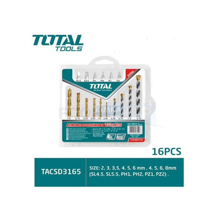 مته آھن توتال مدل TACSD3165 بسته 16 عددی