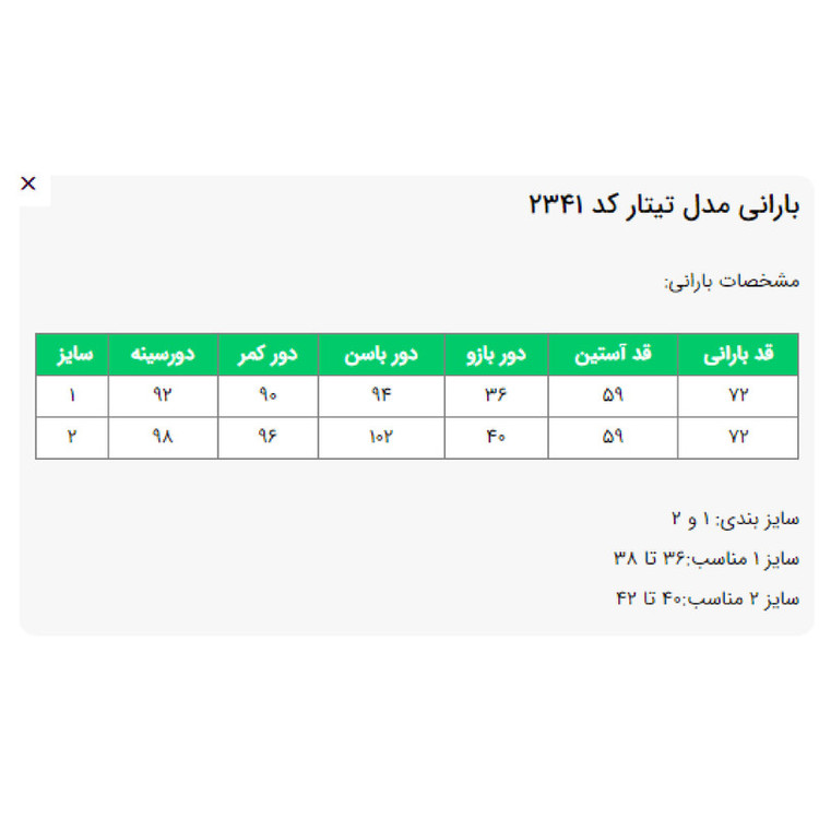 بارانی زنانه السانا مدل تیتار کد 2341