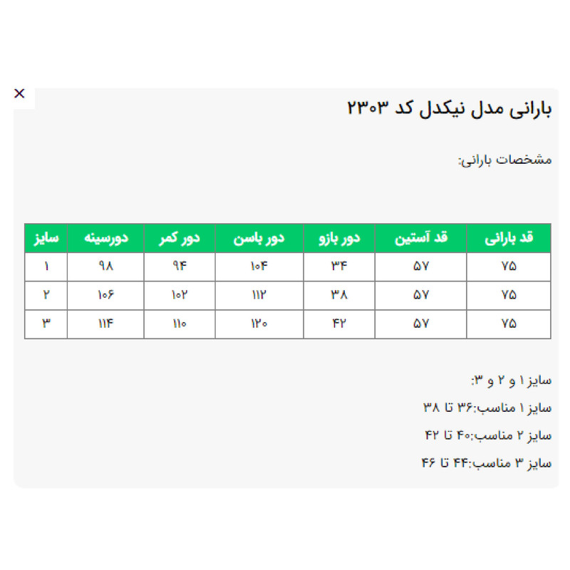 بارانی زنانه السانا مدل نیکدل کد 2303مدل 1
