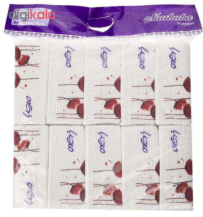 دستمال کاغذی 100 برگ مرحبا مدل White بسته 10 عددی