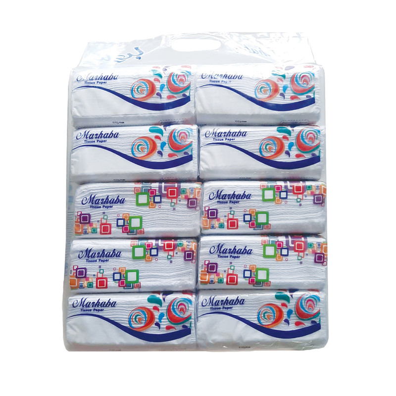 دستمال کاغذی 100 برگ مرحبا مدل PBM1401 مجموعه 10 عددی