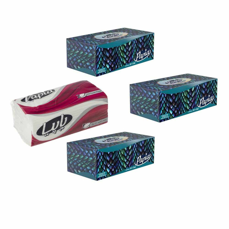 دستمال کاغذی پاپیا مدل میکس مجموعه 4 عددی
