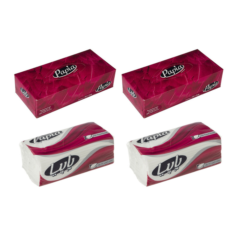 دستمال کاغذی پاپیا مدل 2S2J100 مجموعه 4 عددی