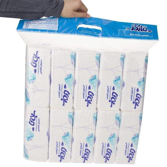 دستمال کاغذی 100 برگ بی تا کد 366 بسته 10 عددی