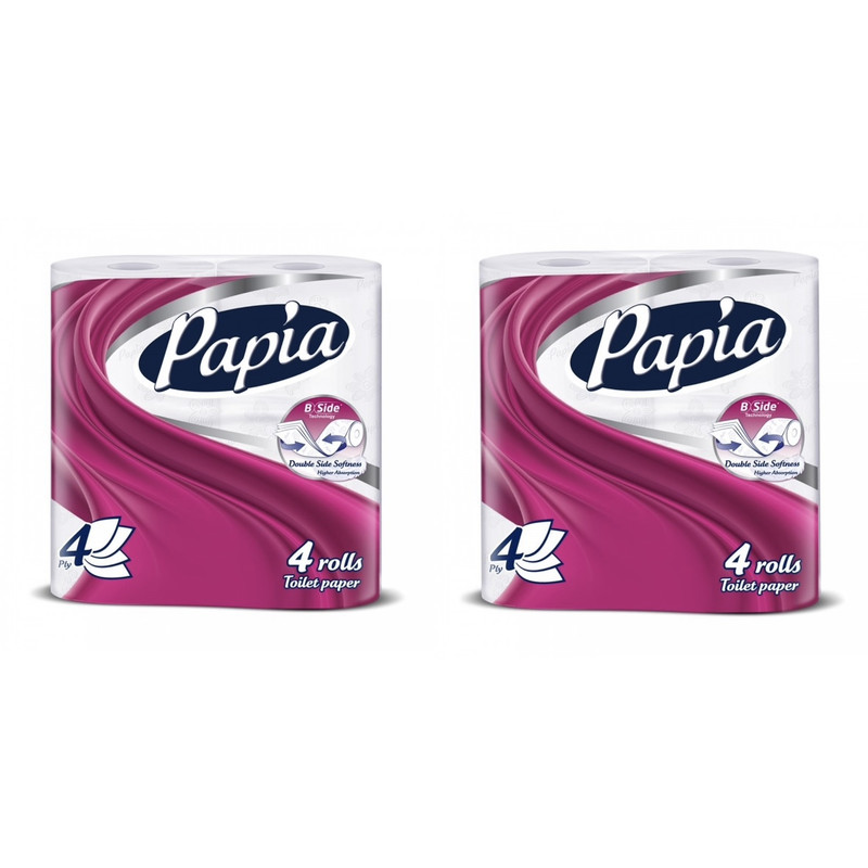 دستمال توالت پاپیا مدل 70p دو بسته 4 عددی