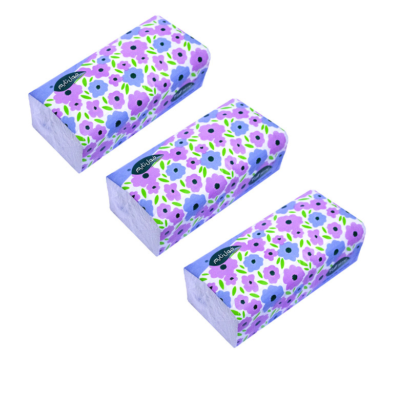 دستمال کاغذی 250 برگ فول تایم مدل دولایه اقتصادی کد M57 بسته 3 عددی
