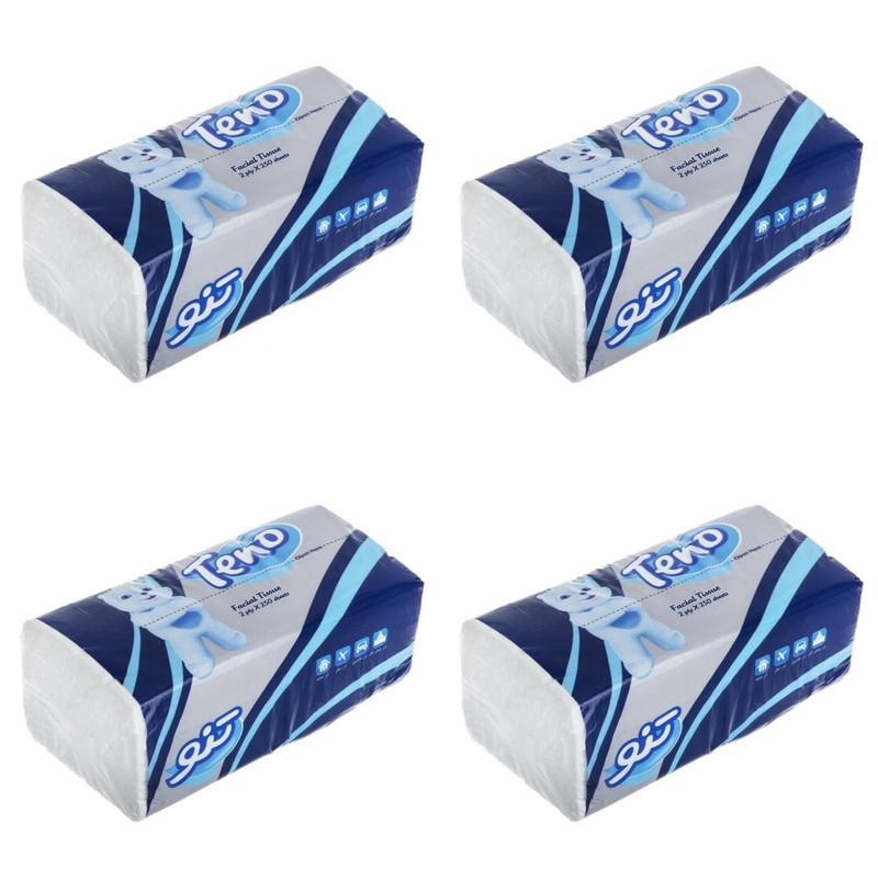 دستمال کاغذی 250 برگ تنو مدل soft 6yj مجموعه 4 عددی