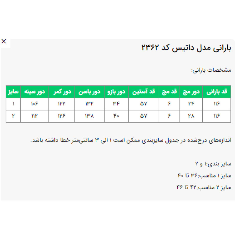 بارانی زنانه السانا مدل داتیس کد 236279مدل 1