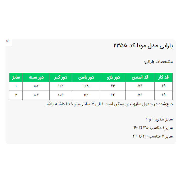 بارانی زنانه السانا مدل مونا کد 235528مدل 1