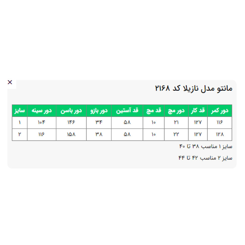 مانتو زنانه السانا مدل نازیلا کد 216801
